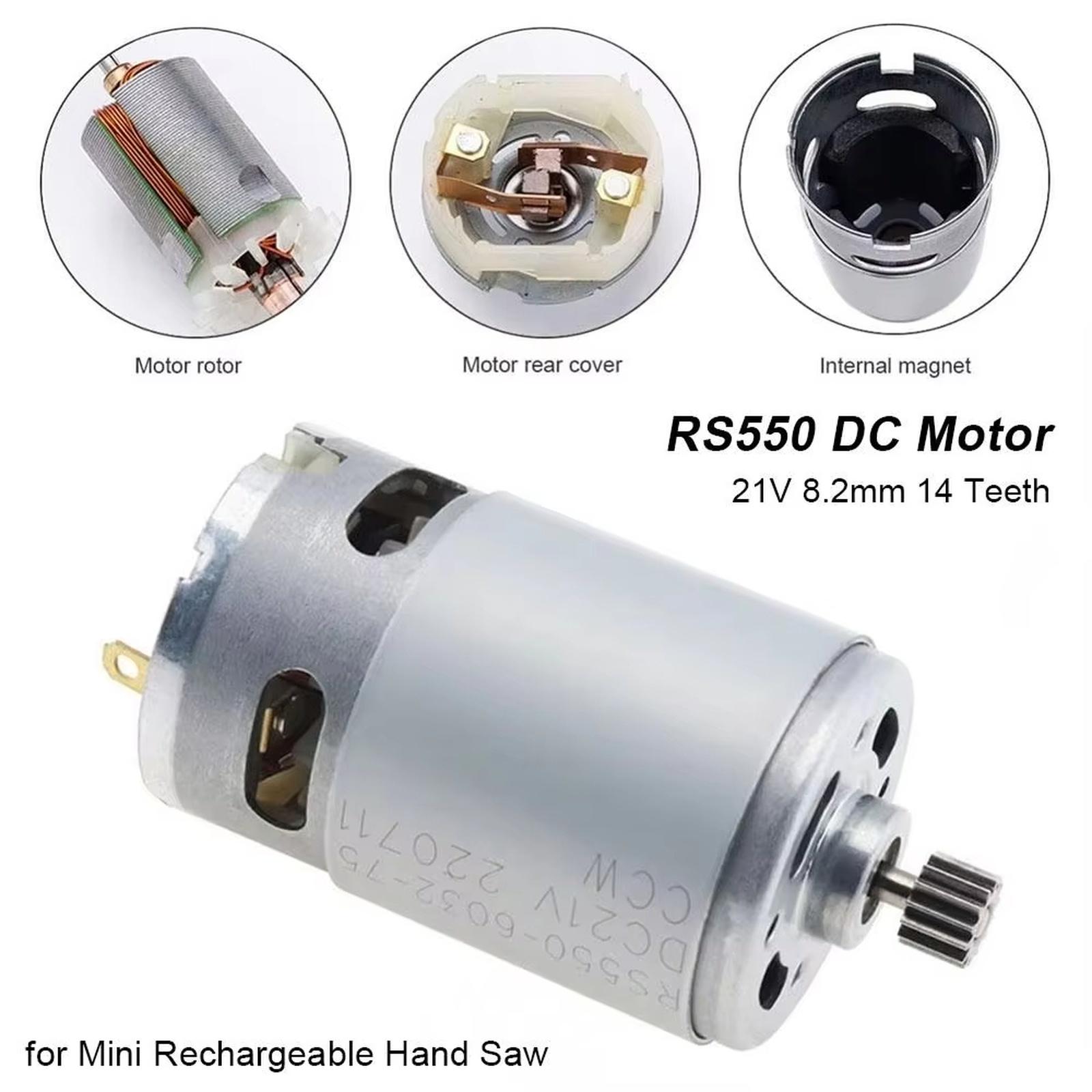 21V 550 Motor 14 Zähne Motor für Akku-Kettensäge Säge Ersatz one size