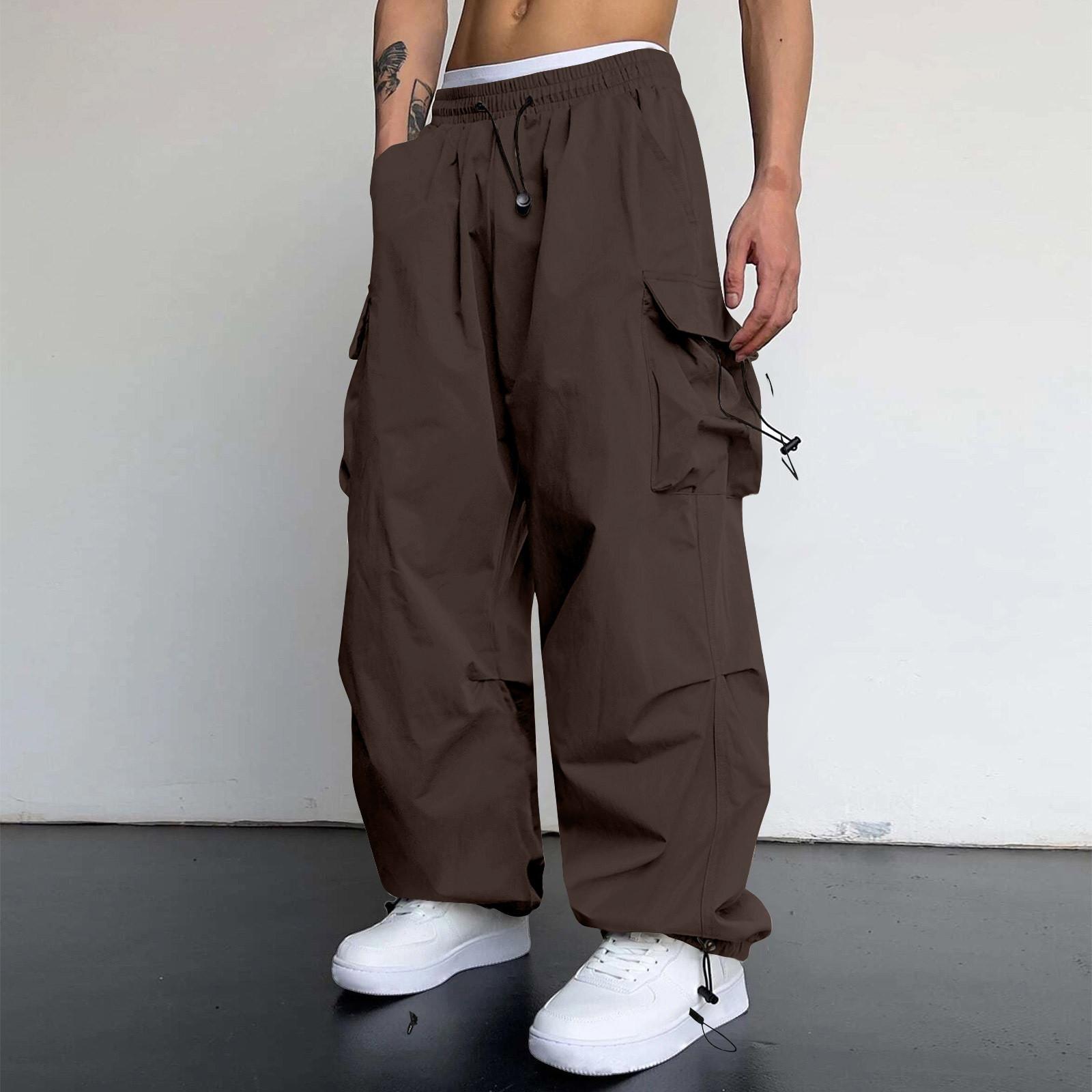 Herren-Jogginghose, Arbeitskleidung, lässige Fallschirm-Jogginghose mit hoher Taille, Herren-Jogginghose, Freizeithose, Freizeitkleidung XXXL