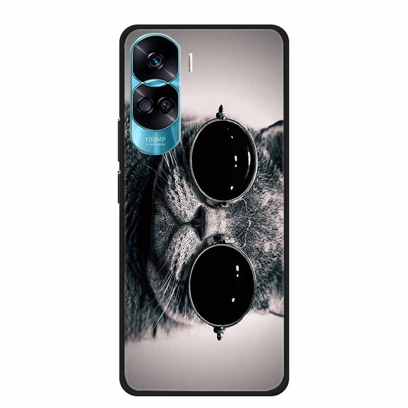 Für Honor 90 Lite Hülle Tiere Stoßfest Weiches Silikon TPU Rückseite Für Huawei Honor 90Lite Handyhüllen Honor90 Lite Katze Capa For Honor 90 Lite