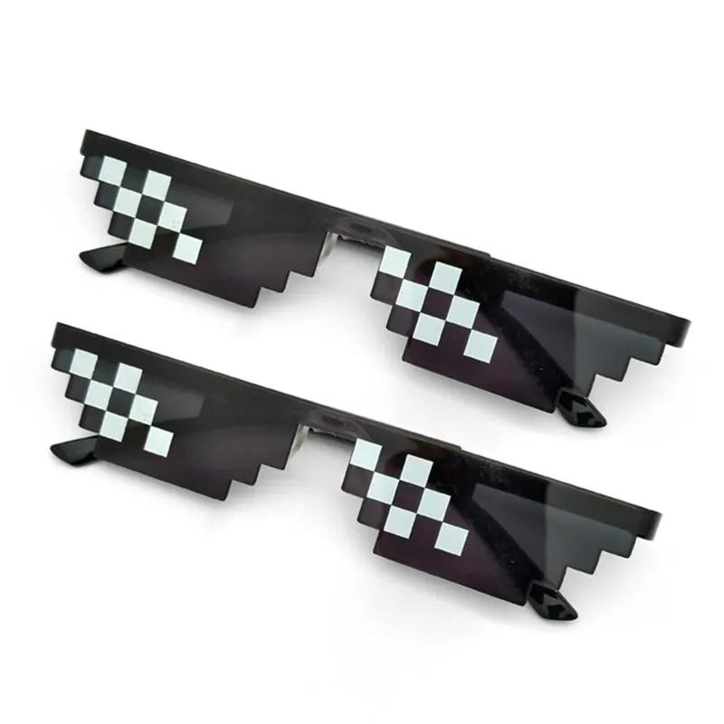 Gute Schöne 2 Stück Mosaik Sonnenbrillen Coole Party Retro Brillen für Männer Pixelige Sonnenbrillen Lustige Damenbrillen 2PCS