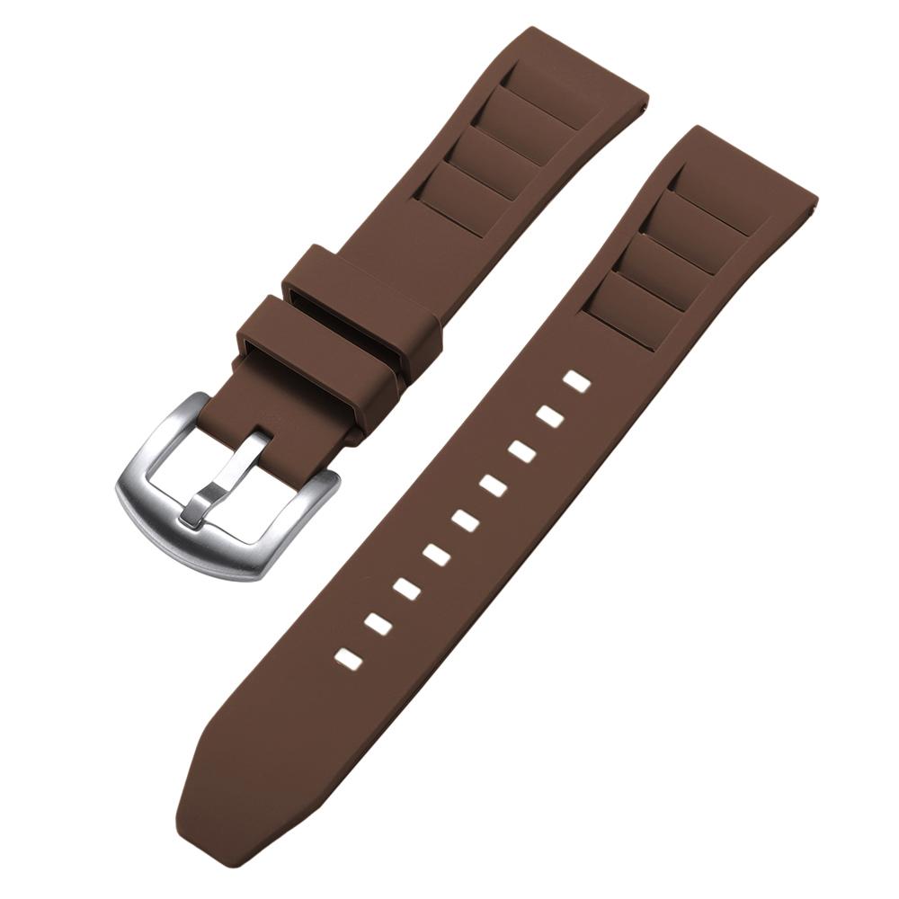 Weiches Silikon Uhrenarmband Schnellverschluss 20mm 22mm Uhrenarmbänder Sport Wasserdicht Armband für Richard Mille Tauchen Gummiarmband Gürtel 22mm braun
