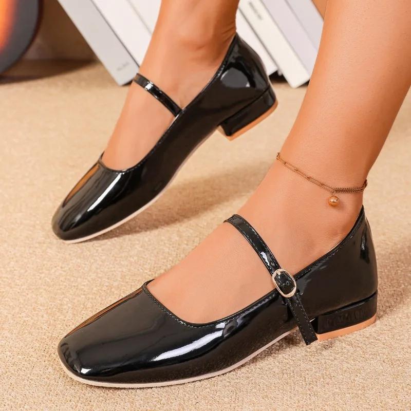 Schuhe Damen Schnallenriemen Damen High Heels Mode Büro & Karriere Pumps Damen Eckige Zehenpartie Niedriger Absatz Übergröße Schuhe Damen 42 schwarz