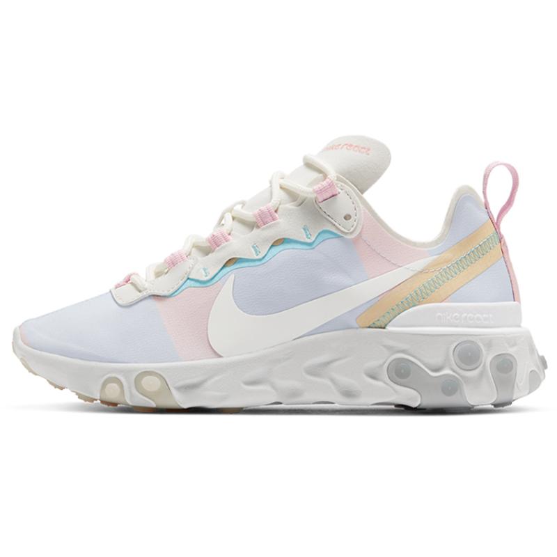 Nike React Element 55 Weiß Karmesinrot Gold Damen Sneaker DB5926-011 36