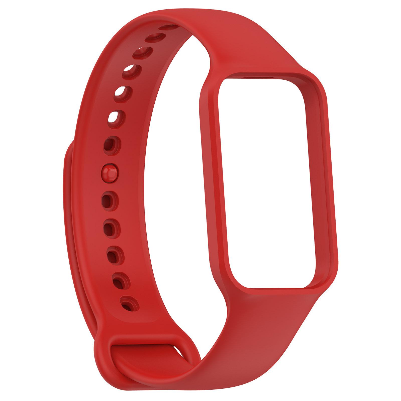 Silikon Armband Armband Für Xiaomi Mi Band 8 Aktive Armband SmartWatch Band Zubehör Für Mi Band 8 Aktive Zubehör For Mi Band 8 Active rot