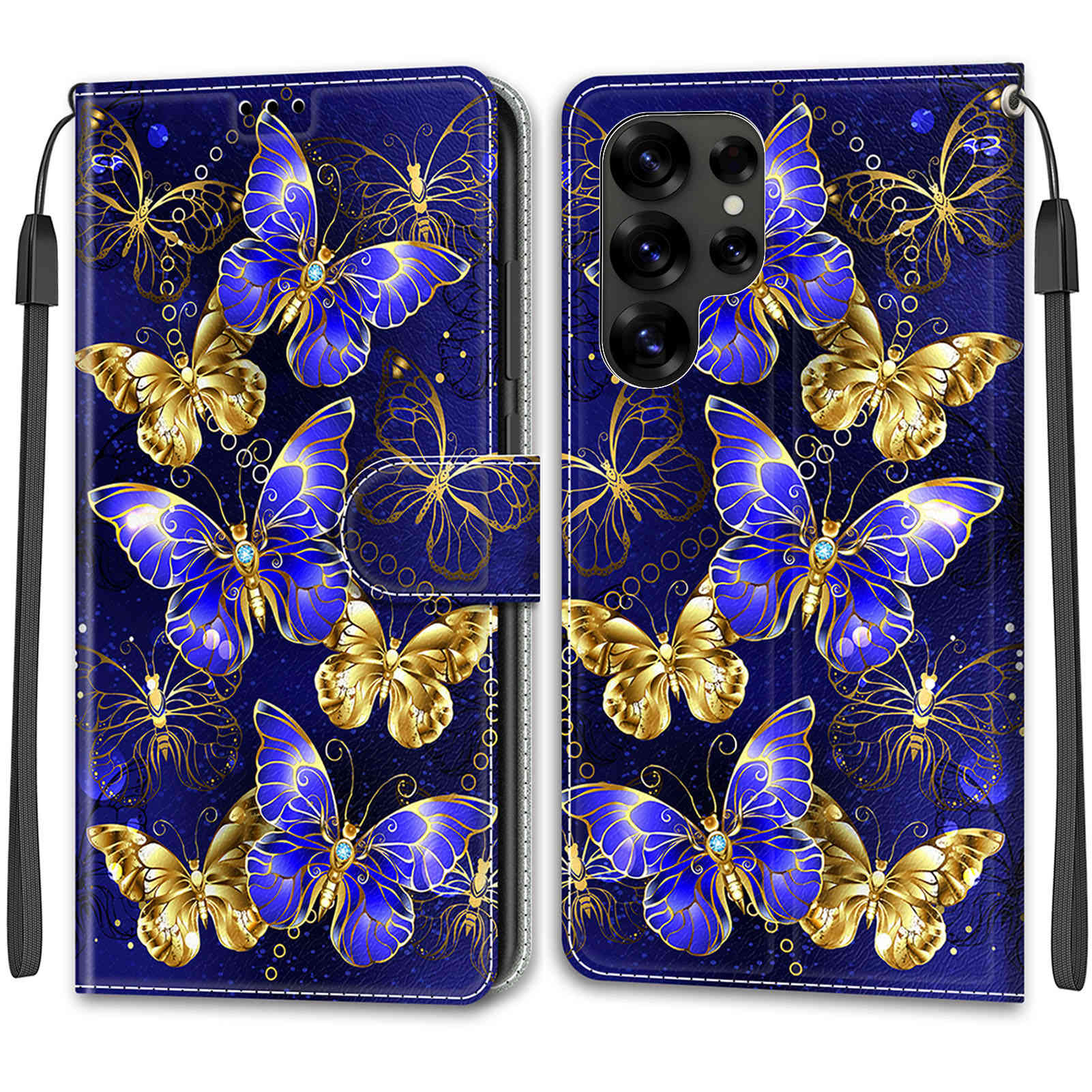 Luxuriöse, bemalte Ledertasche im Buchstil, Schutzhülle für Samsung Galaxy S25 S24 S23 S22 S21 S20 Plus Ultra/Samsung A36 A26 A16 A06 A55 A35 Samsung Galaxy A10/M10