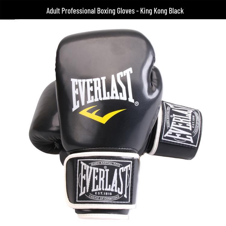 Professionelle Boxhandschuhe für Kinder und Erwachsene - Herren- und Damen-Sanda, Muay Thai und Sandsacktraining 8 oz schwarz