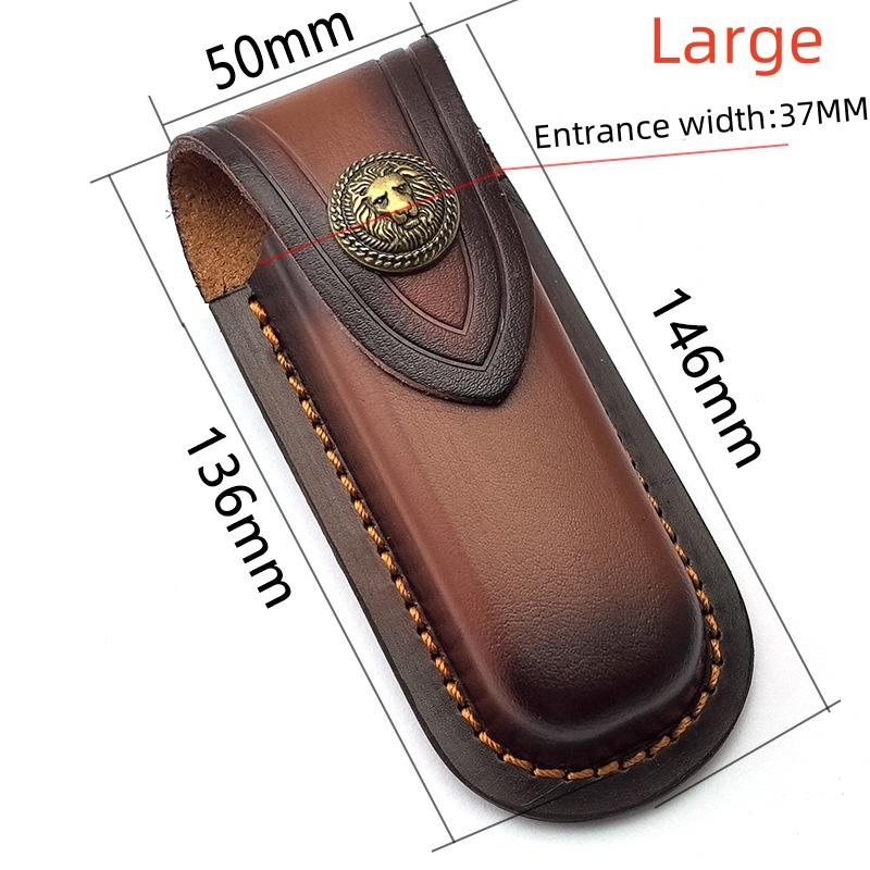 2 Größen mit Messingschnalle Echtes Rindsleder Top Grain Rindsleder Klappmesser Schweizer Taschenmesser Zangenscheide Scheide Abdeckung Halter Aufbewahrungstasche Beutel large