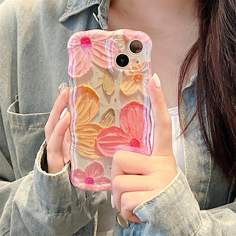 Luxuriöse rosa Blumen Laser Glitzer iPhone Hülle Für iPhone 11 12 13 14 15 16 Pro Max Mode Weiche Silikon Stoßfeste Hülle For iPhone 15 beige