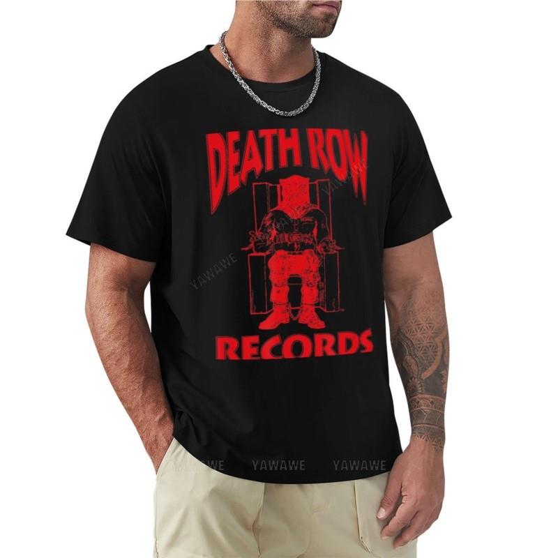 Death Row Records Rotes T-Shirt Übergrößen Oberteile Übergrößen T-Shirts Lustiges T-Shirt Herren Baumwoll-T-Shirts Sommer Schwarzes T-Shirt Herren T... M bunt