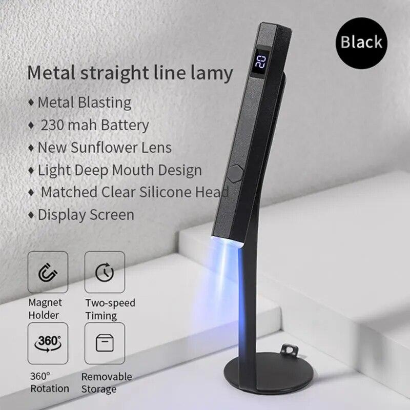 Mini Handheld UV Led Lampe Für Nägel Tragbare Wiederaufladbare Nagel Trockner Für Gel Härtung Polnisch Mit Display Maniküre Maschine schwarz