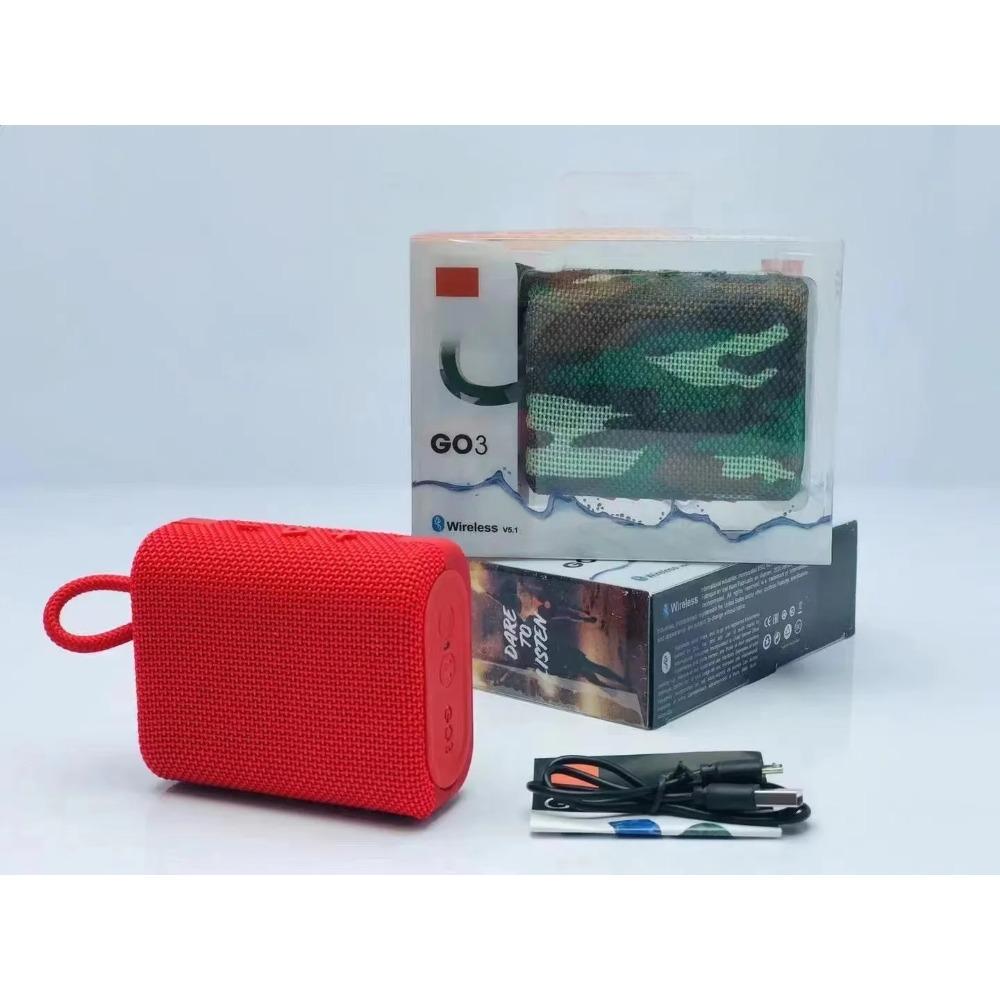 Go 3 Lautsprecher Tragbarer Bluetooth-Lautsprecher Bass Caixa De Som Bluetooth Mini Wireless Sound Box Subwoofer Heimkino Musikzentrum rot