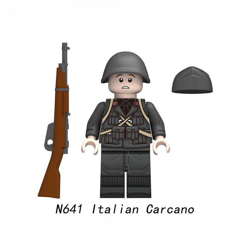 N641-644 Soldaten Infanterie Krieger Armee Kappe Actionfiguren Militär Krieg Bausteine Waffen Zubehör Kinder für Spielzeug Geschenke