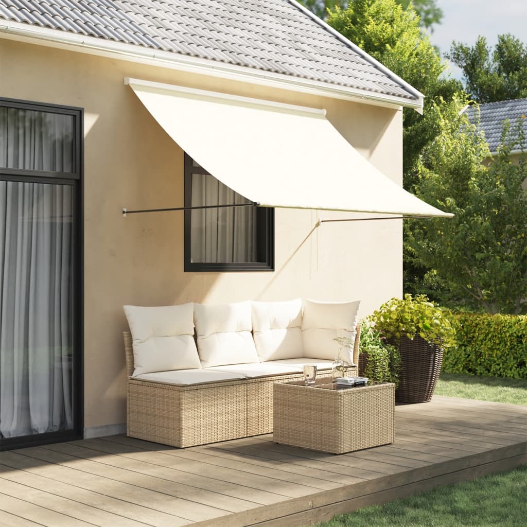 Vidaxl Markise, Ausziehbar, Cremefarben, 200X150 Cm, Stoff Und Stahl