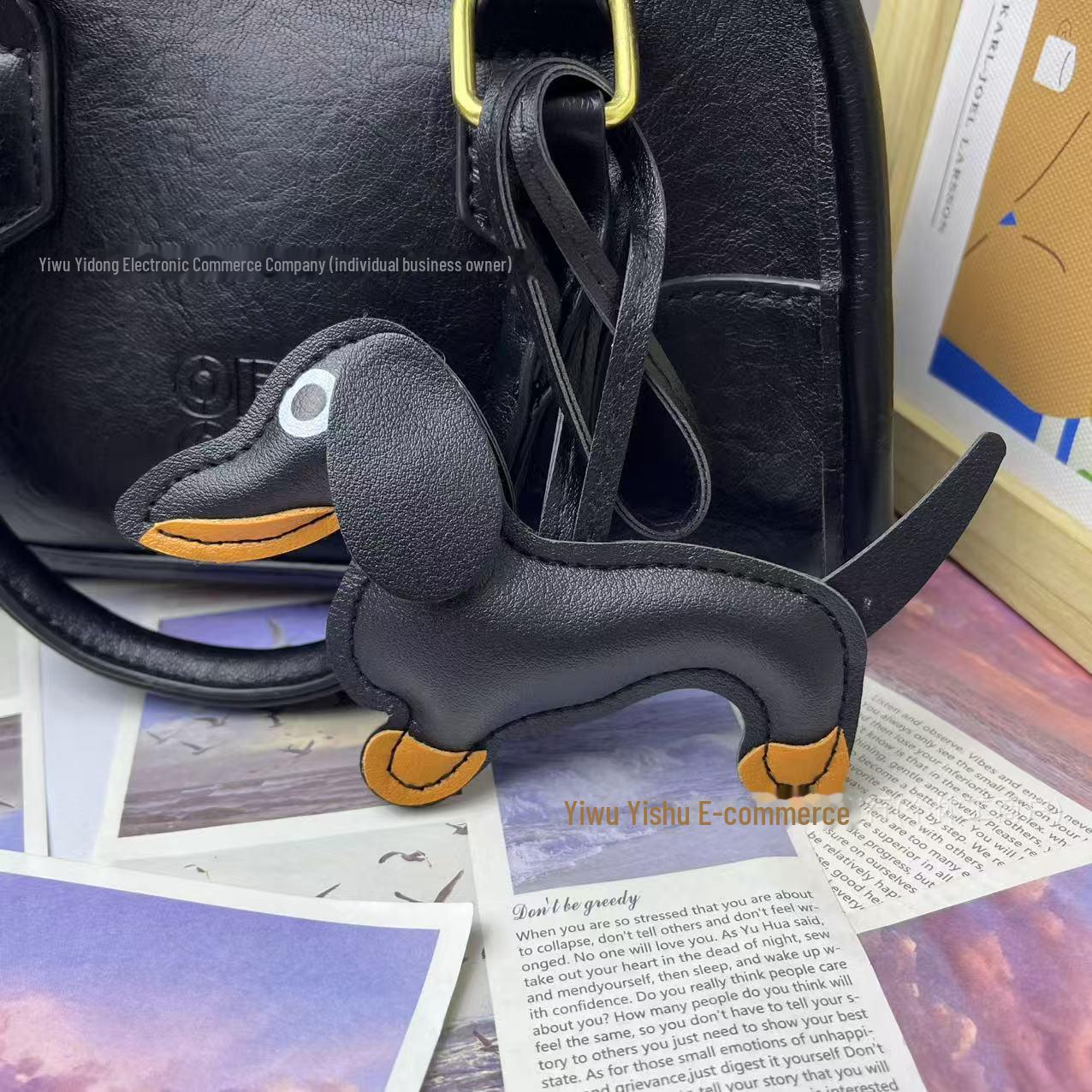 Dackel-Welpen-Schlüsselanhänger: Süßer Hundeanhänger für Taschen & Autos – Perfektes kreatives Geschenk schwarz