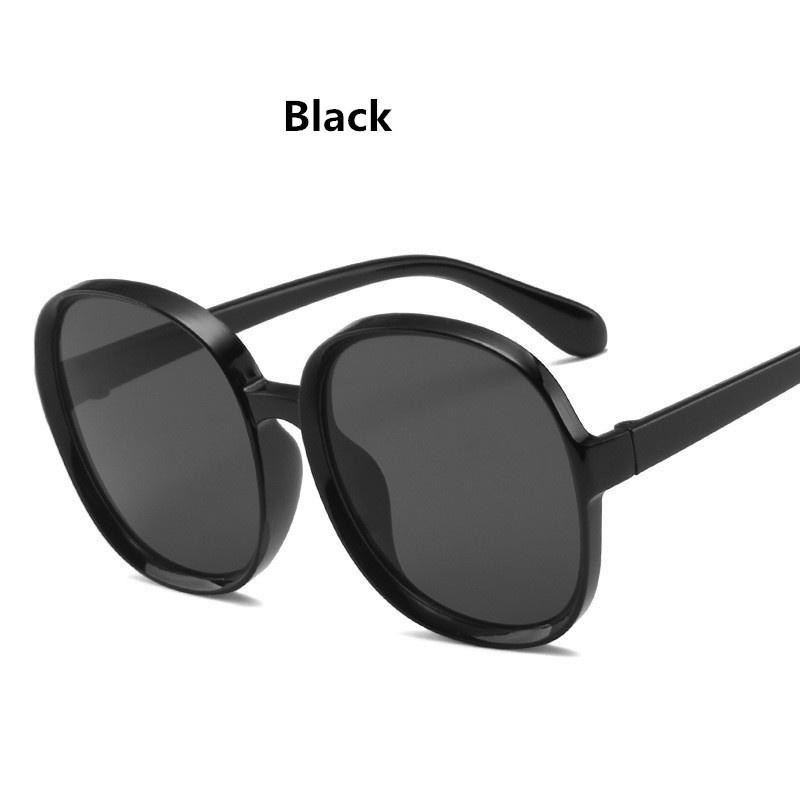 Runde Sonnenbrille für Damen, übergroß, für Damen, modisch, für Herren, Kunststoff, Outdoor, Sonnenbrille mit Farbverlauf, UV400, Gafas de Sol, modisches Accessoire, nicht polarisiert schwarz