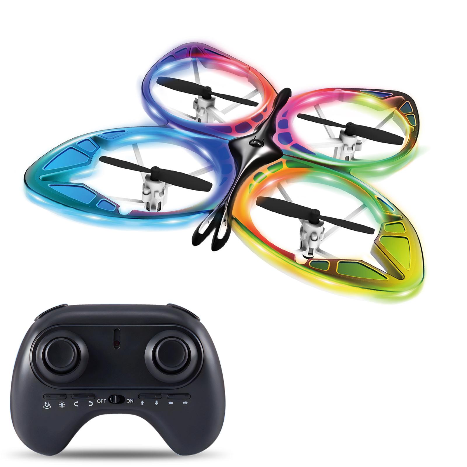 Mini-Drohne für Kinder, ferngesteuerte Drohne mit buntem Licht, 3D-Flip, Headless-Modus, Höhenhaltung 1 battery rot