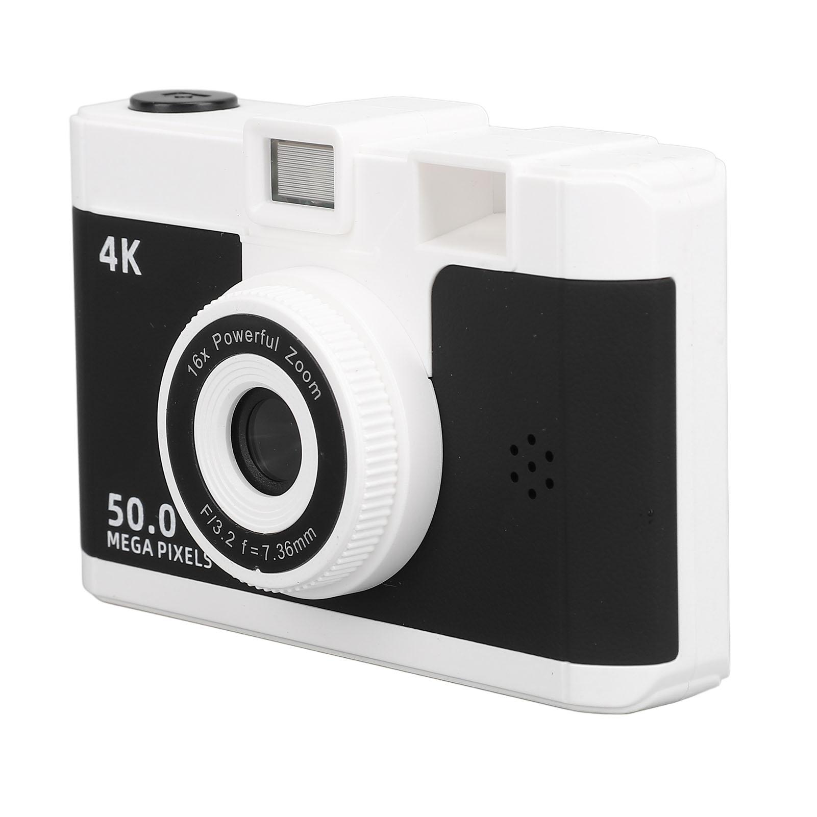 Digitalkamera 1080P 50MP HD Dual-Objektiv Kabellos 16X Digitalzoom Anti-Shake Kompaktkamera mit MP3 schwarz