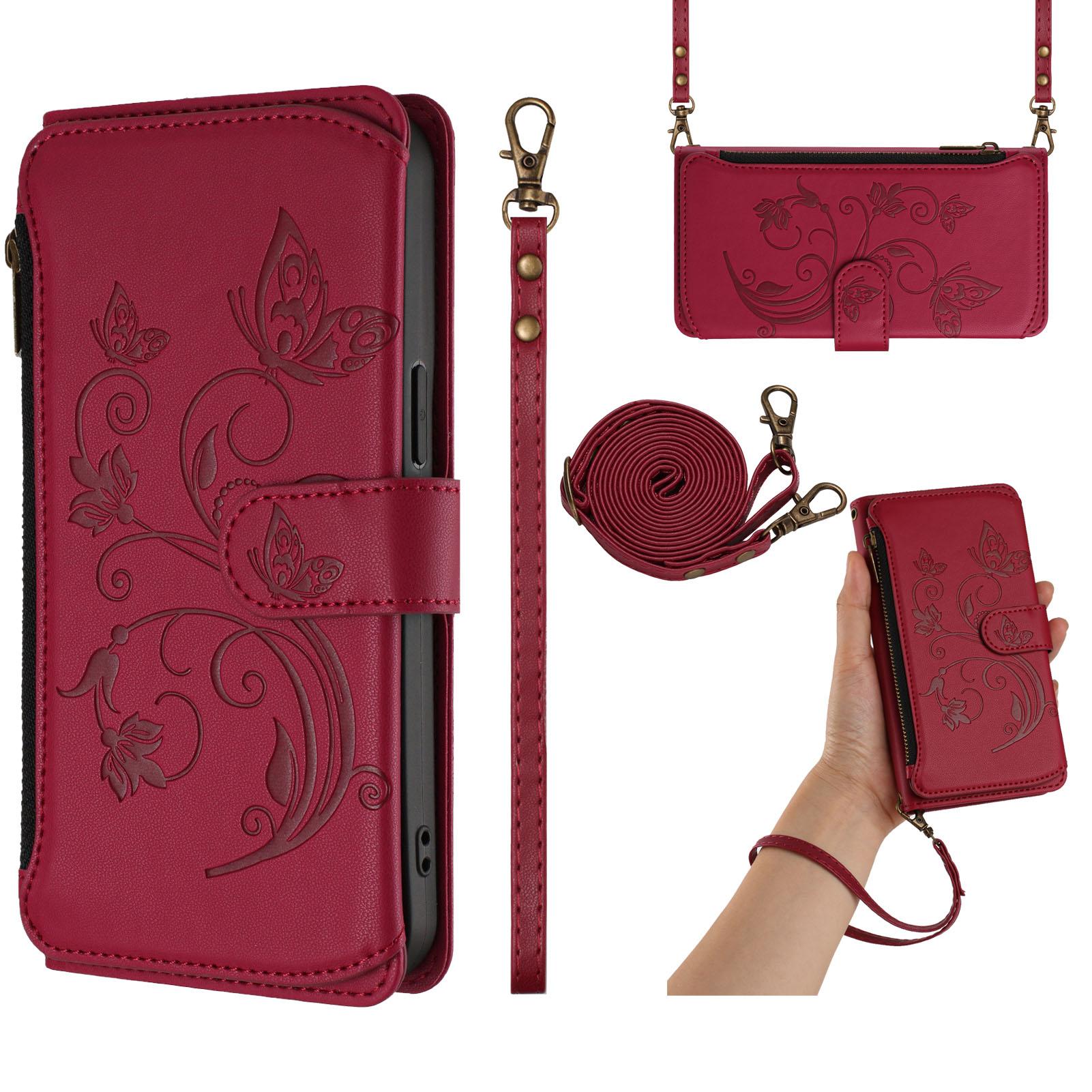 Leder Klapphüllen Für T-Mobile REVVL 8 7 6 6X Pro T Phone 3 2 5G Hülle Kartenetui Handy Tasche Zweischichtiges Aufbewahrungsfach T-Mobile T Phone Pro 5G rot