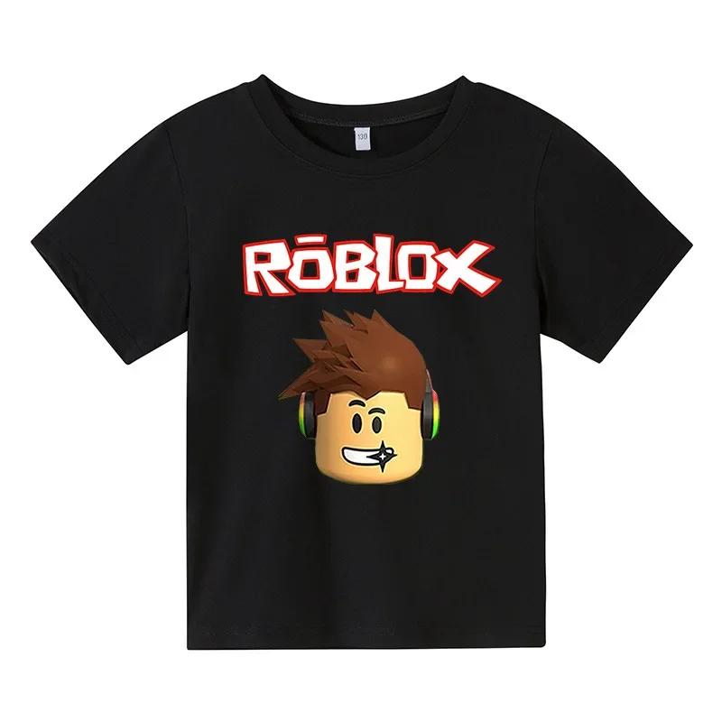 Cartoon Robloxing Kind T-Shirt Jungen Spiel Sport Baumwolle T-Shirt Kind Kurzarm Oberteil Lässig Street Harajuku Kleidung 120 brown