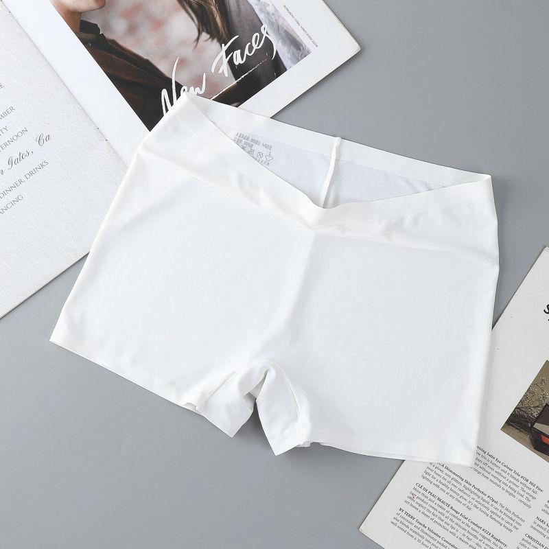 Damen Boxershorts Unterwäsche Nahtlose Höschen Einfarbige Boyshorts Mittlere Taille Höschen Unsichtbare Sicherheitshöschen Weibliche Unterhosen M(40-50KG) weiß