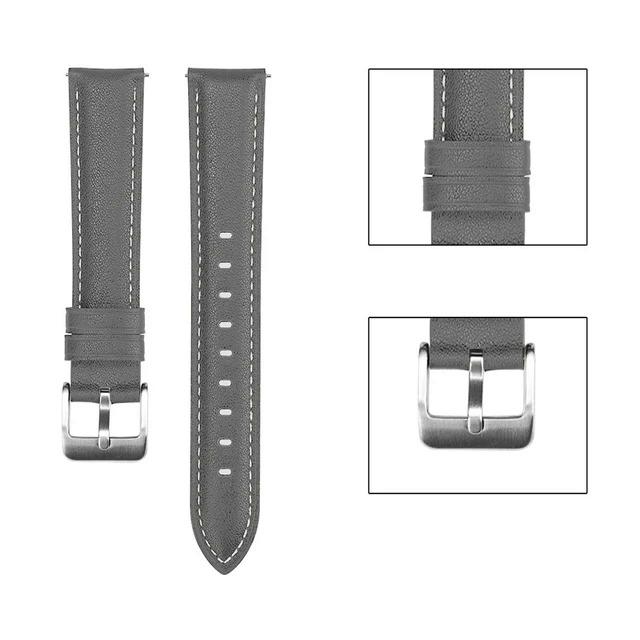 22mm 20mm Lederband für Samsung Galaxy Watch 3 41mm 45mm Armband für Active 2 / Watch 4 Watch5 Watch6 Ersatzarmband Galaxy Watch 5/5pro grau