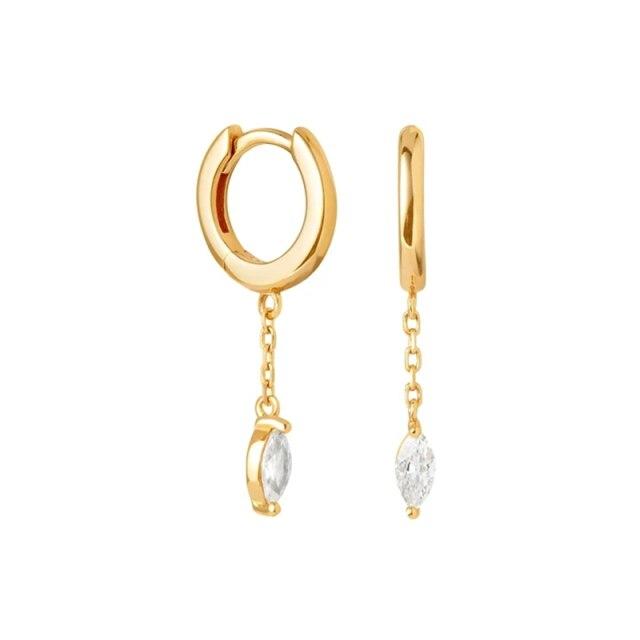 100% echt Silber 925 Ohrringe Trend Ohrringe Für Frauen Pferd Auge Kreuz Tropfen Ohrringe Pendientes Schmuck Kolczyki beige