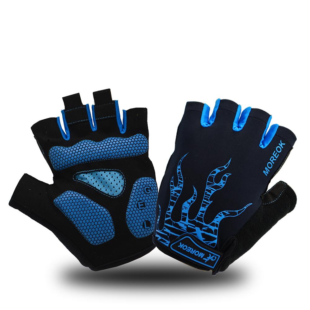 Fahrradhandschuhe, 5 mm Gel-Pad, Mountainbike-Handschuhe, atmungsaktive Fahrradhandschuhe, rutschfeste Rennrad-Fahrradhandschuhe für Herren und Damen S blau
