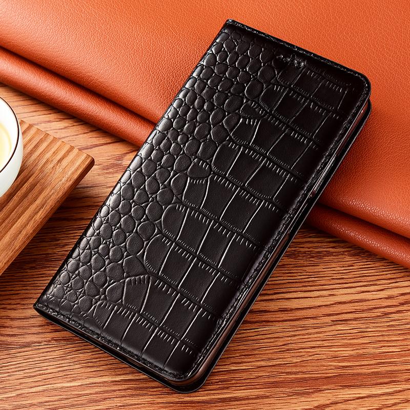 Für Samsung S24 S25 Krokodilmuster Echte Lederhülle Für Samsung S20 S21 S22 S23 S30 FE Lite Plus Ultra Klappbörsen-Hülle Samsung S25 EDGE schwarz