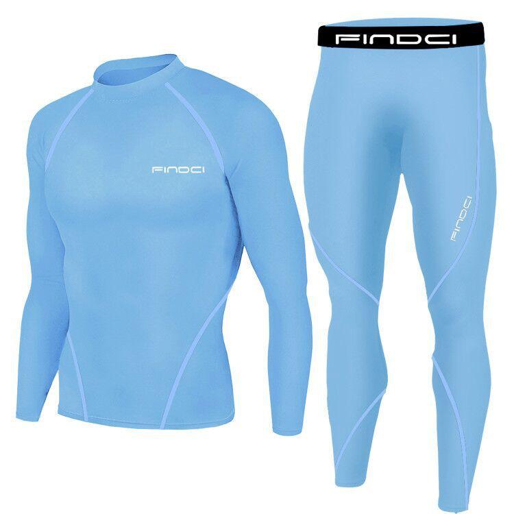 Männer Trainingsanzug Kompression Tops Sets Schwarz Enge Hosen Langarm T Shirts Lange Hosen Sport Anzüge XXXL
