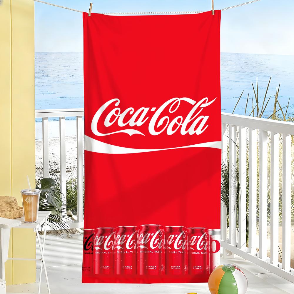 Modischer Druck Kunst Handtuch Weich Pool Geschenk Für Reise Fitnessstudio Dusche Camping Schnelltrocknend Sport C-Coca C-Cola-S Große Strandhandtücher W137*H178(CM)