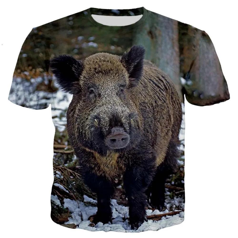 Sommer Wildschwein Männer Mode Cool 3D gedruckt T-Shirts Casual Style T-Shirts Street Tops Hochwertige T-Shirts Kleidung 3XL