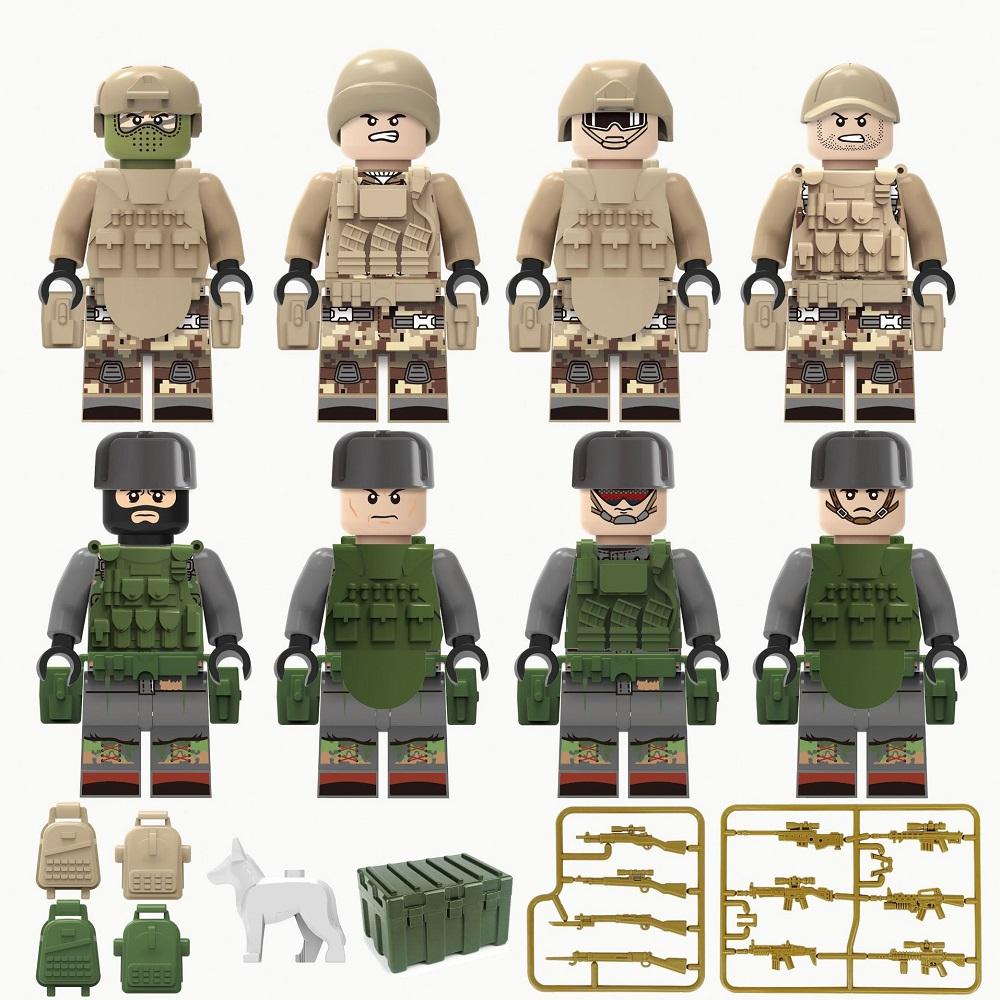 8 STÜCKE 4,5 cm Special Forces Gun Moderne Soldat Polizei MOC SWAT Militärwaffen Box Minifiguren Bausteine für Kinder Kinderspielzeug