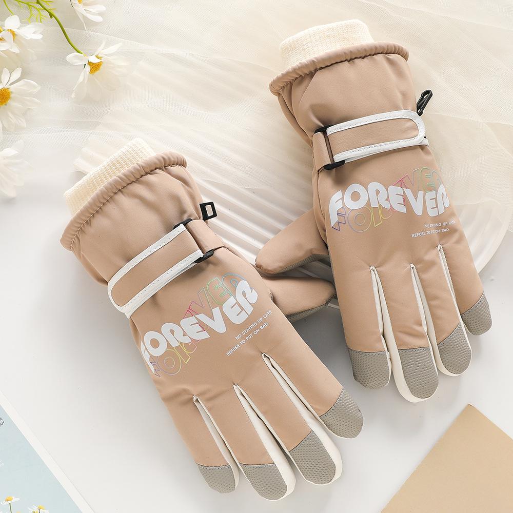 Skihandschuhe für Männer und Frauen Outdoor Winter Verdickt Winddicht Plus Samt Touchscreen Reiten Wasserspritzfest Kalt Warm Handschuhe Average size