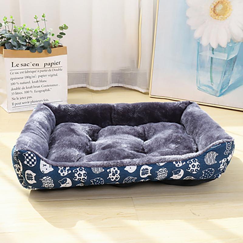 Haustier Hundebett Sofa Matten Haustier Produkte Coussin Chien Tiere Zubehör Hunde Korb Zubehör Für Große Mittlere Kleine Haus Katzenbett XL 70x50cm blau