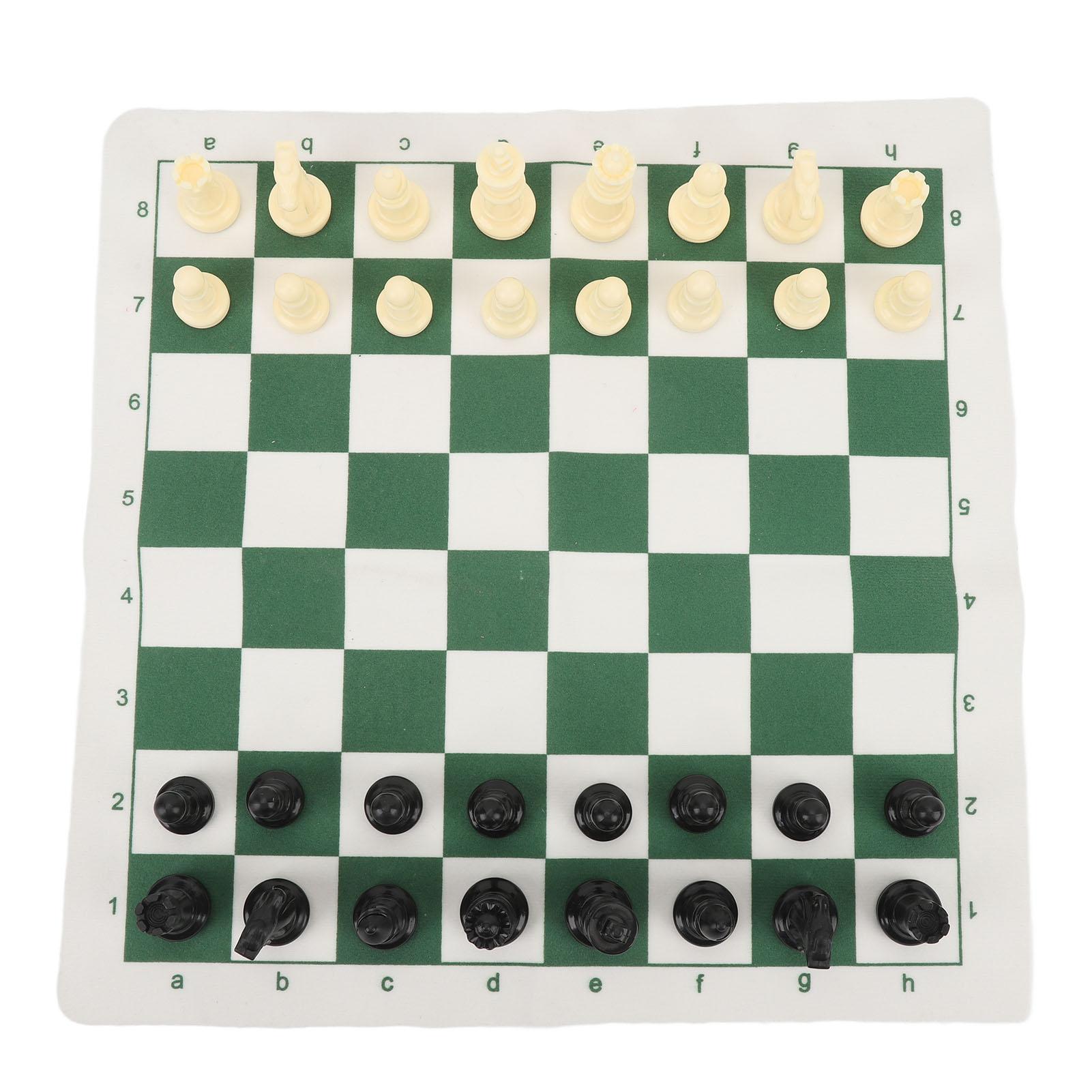 Tragbares Schach-Dame-Set Aufrollbares Schachbrettspiel mit Handlicher Aufbewahrungstasche mit Reißverschluss für