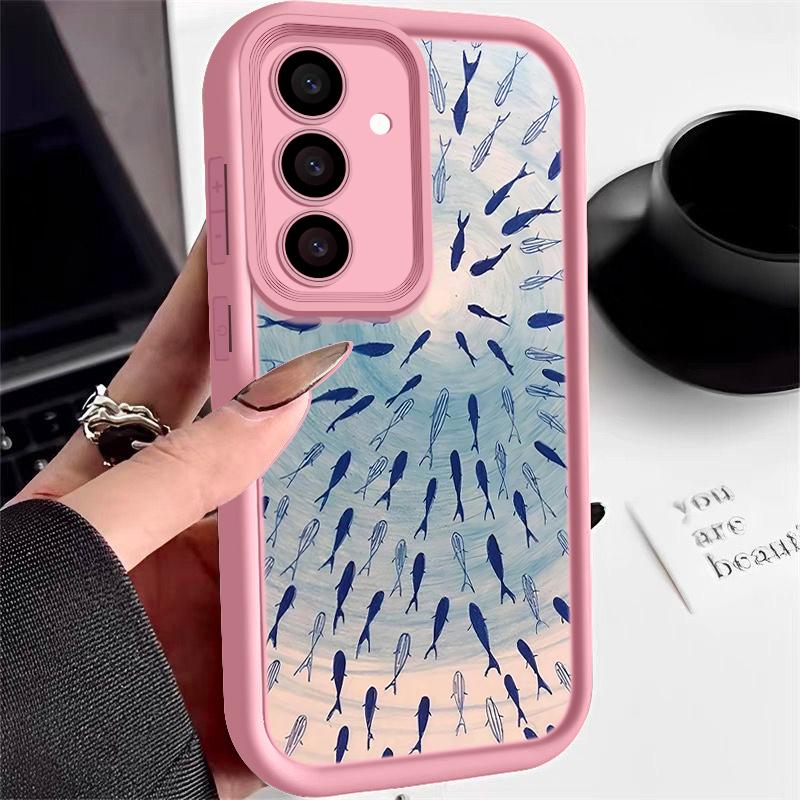 Weiche Hülle mit Delfinmuster für Samsung Galaxy S25 Edge S24 S23 S22 Ultra S24 FE A56 A55 A36 A26 A16 A15 A35 A54 5G Handyhülle Galaxy S23+
