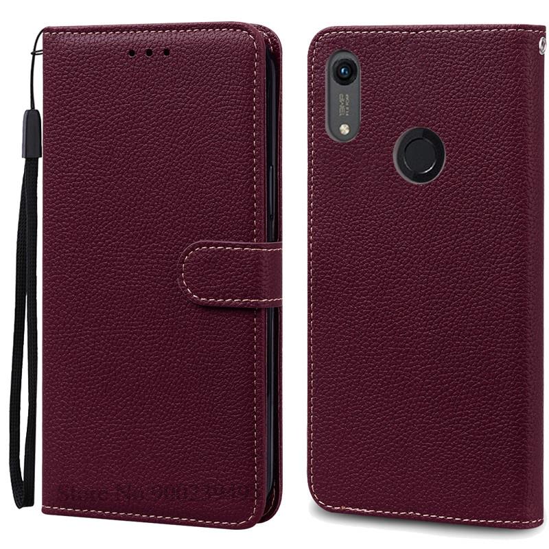Für Huawei Y6 2019 Hülle Leder Flip Wallet Case Für Coque Huawei Y6 Prime 2019 MRD-LX1 Flip Case für Huawei Y6S Hülle Fundas Y6 2019 wein rot