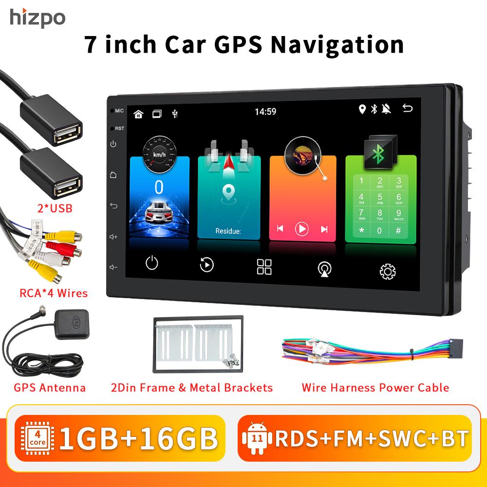 Autoradio Hizpo 2 GB + 32 GB Carplay 7 Zoll 2 Din Android Universal Auto Multimedia Player Stereo 2Din Video Autoradio Head Unit Stereo Navigation GPS WiFi 1GB+16GB NO-Carplay