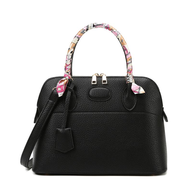 Litschi-Muster Schalen-Tasche Neue Große Kapazität Umhängetasche Schulter Textur Tasche Einfache Mode Tasche black