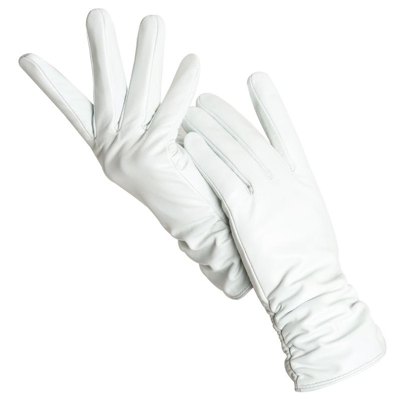 Mode frauen handschuhe Farbe Schaffell Winter Warme Dünne klassische stil handschuhe Hohe Qualität 7.5 weiß