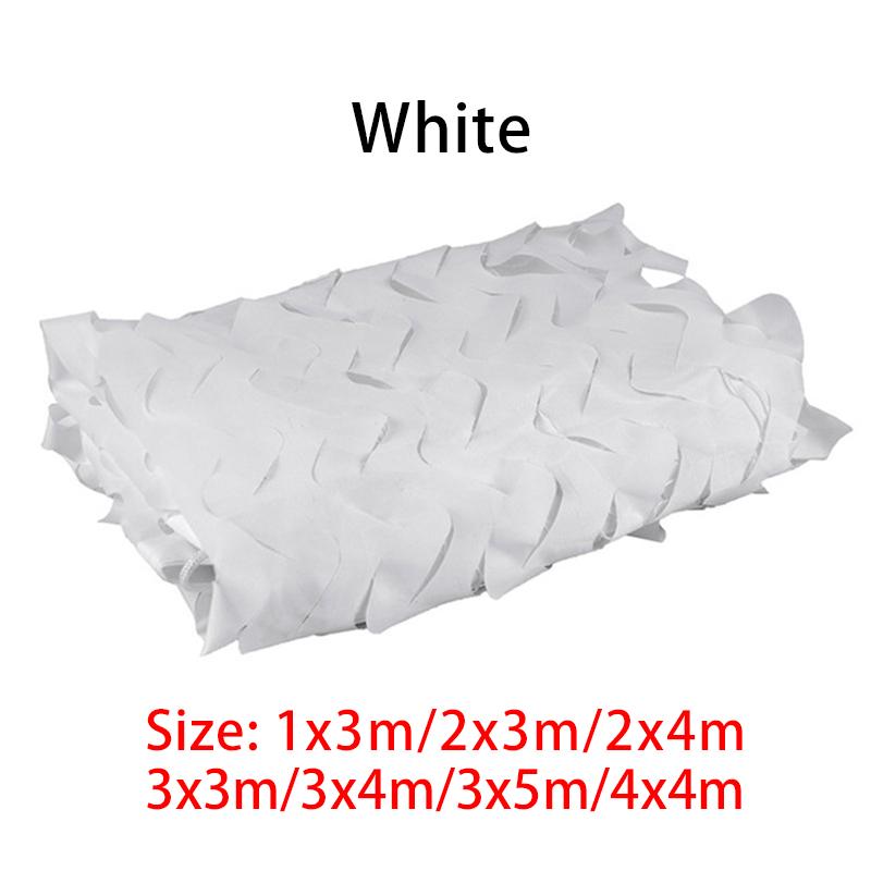 8 Farben Outdoor Dschungel Sonnenschutz Jagd Camping Tarnnetz Wüste Wald Jalousien Autoabdeckung Muti-Size Sonnenschutz 3x4m weiß