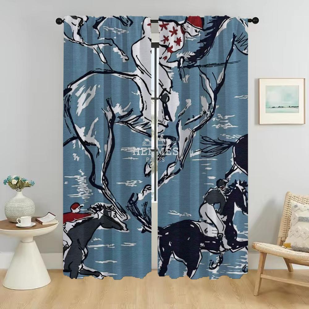 H-hermes Vorhänge für Schlafzimmerfenster Vorhang für Zimmer 2 Paneele Heiminnenvorhänge Raumteiler Halloween-Dekoration Kind W50xH70cmx2pcs-CL