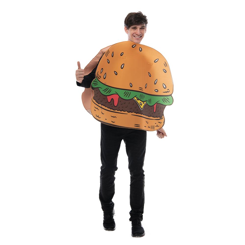 Erwachsene Unisex Hamburger Cosplay Kostüm Lustiges Essen Halloween Kostüm One size brown