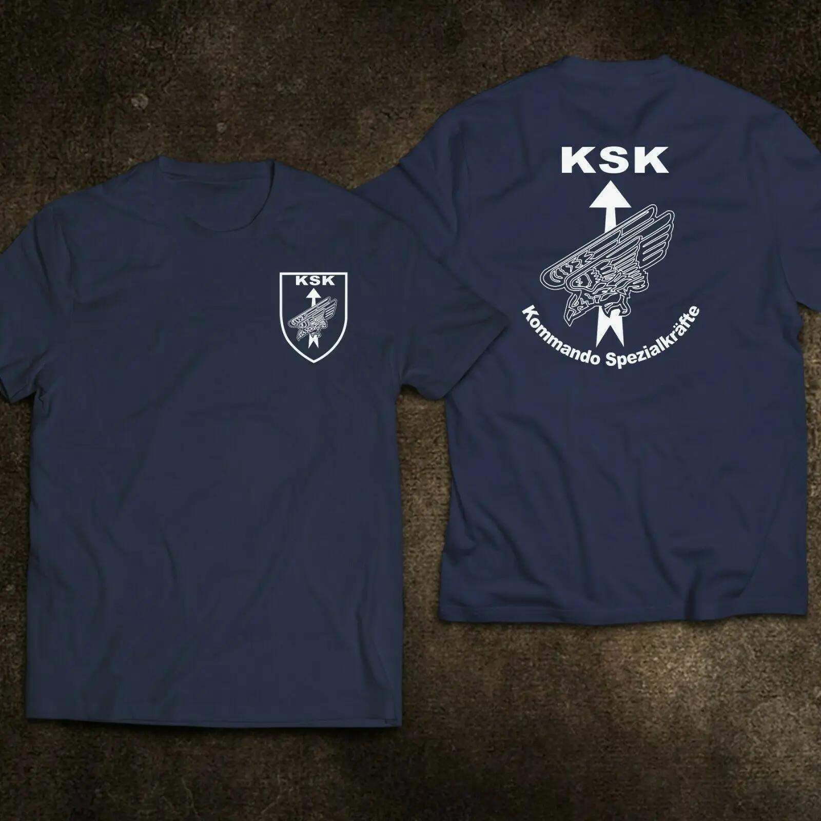 Deutsche Spezialeinheit KSK Kommando Spezialkräfte Armee Militär T-Shirt 100% Baumwolle O-Ausschnitt Sommer Kurzarm Casual Herren T-Shirt L navy blau