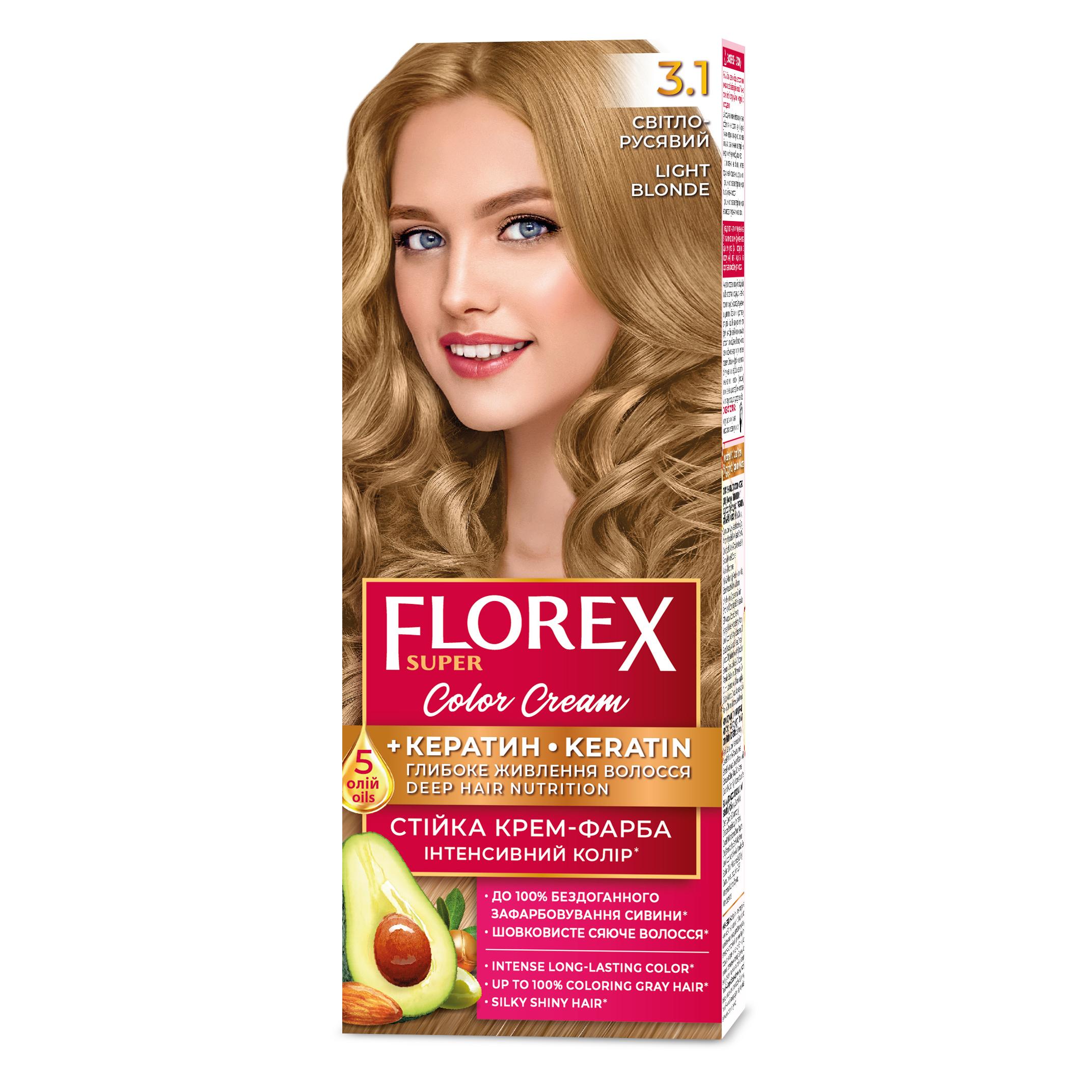 Florex Super permanente Haarfarbcreme - Gibt Ihrem Haar tiefe Nährstoffe, Macht Ihr Haar weich und seidig-glänzend. Light Blonde 3.1