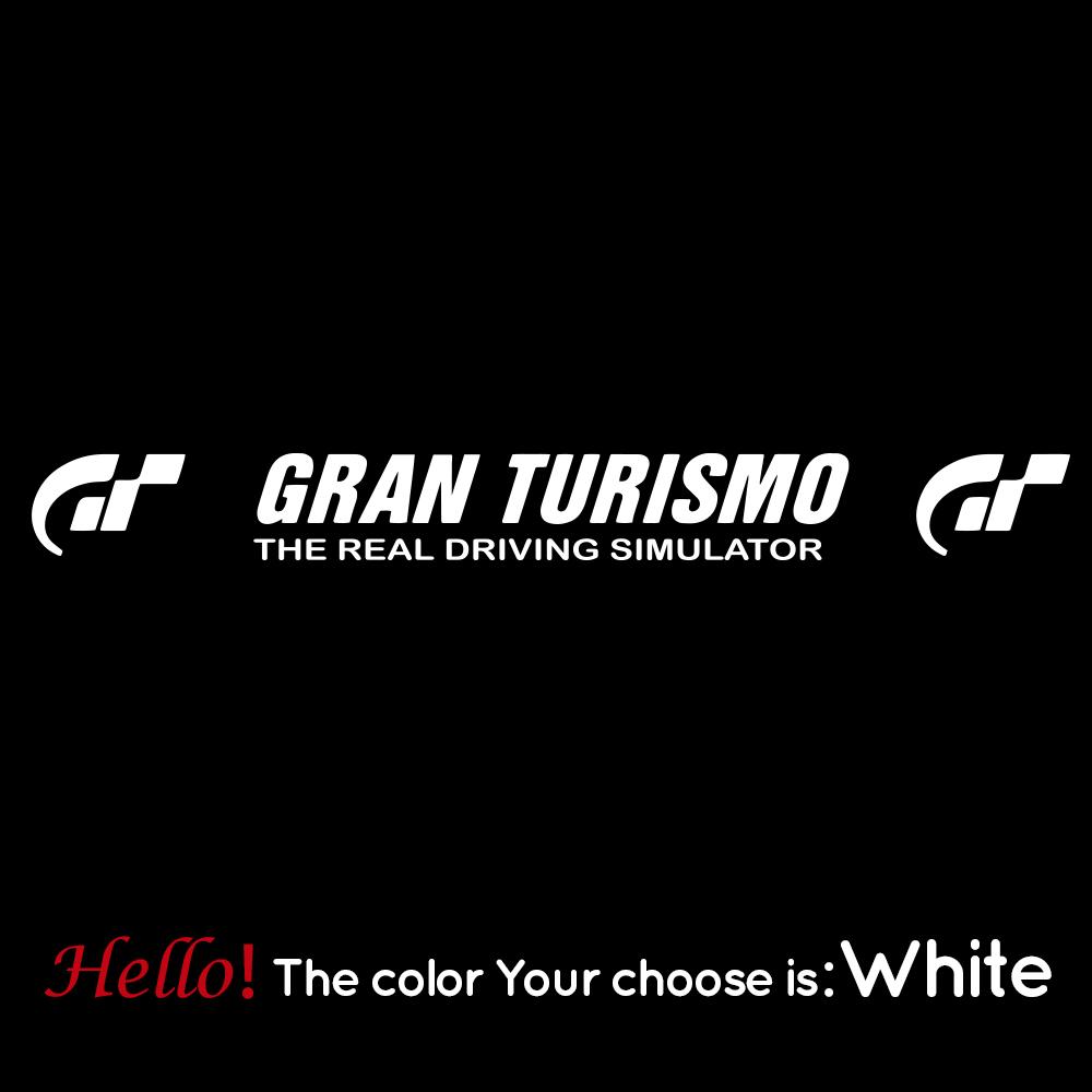 Mode Windschutzscheibe Gran Turismo Autoaufkleber Voiture Mode Vinyl Aufkleber Auto Dekorationszubehör Schwarz/Weiß Vinyl Aufkleber L 100X10cm weiß
