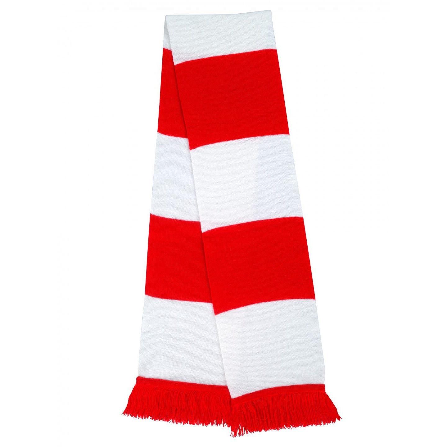 Result Herren-Thermo-Winterschal aus dickem Strick One Size weiß/rot