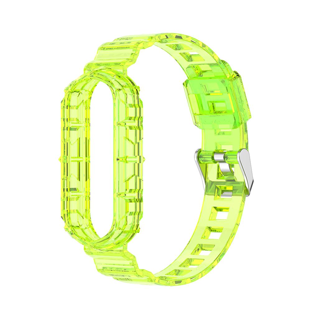 Weiches TPU-Armband für Xiaomi Mi Band 7 6 5 4 3 Buntes transparentes Armband für Mi Band 7/6/5/4/3 Armband For Xiaomi Mi Band 5/6 gelb/transparent