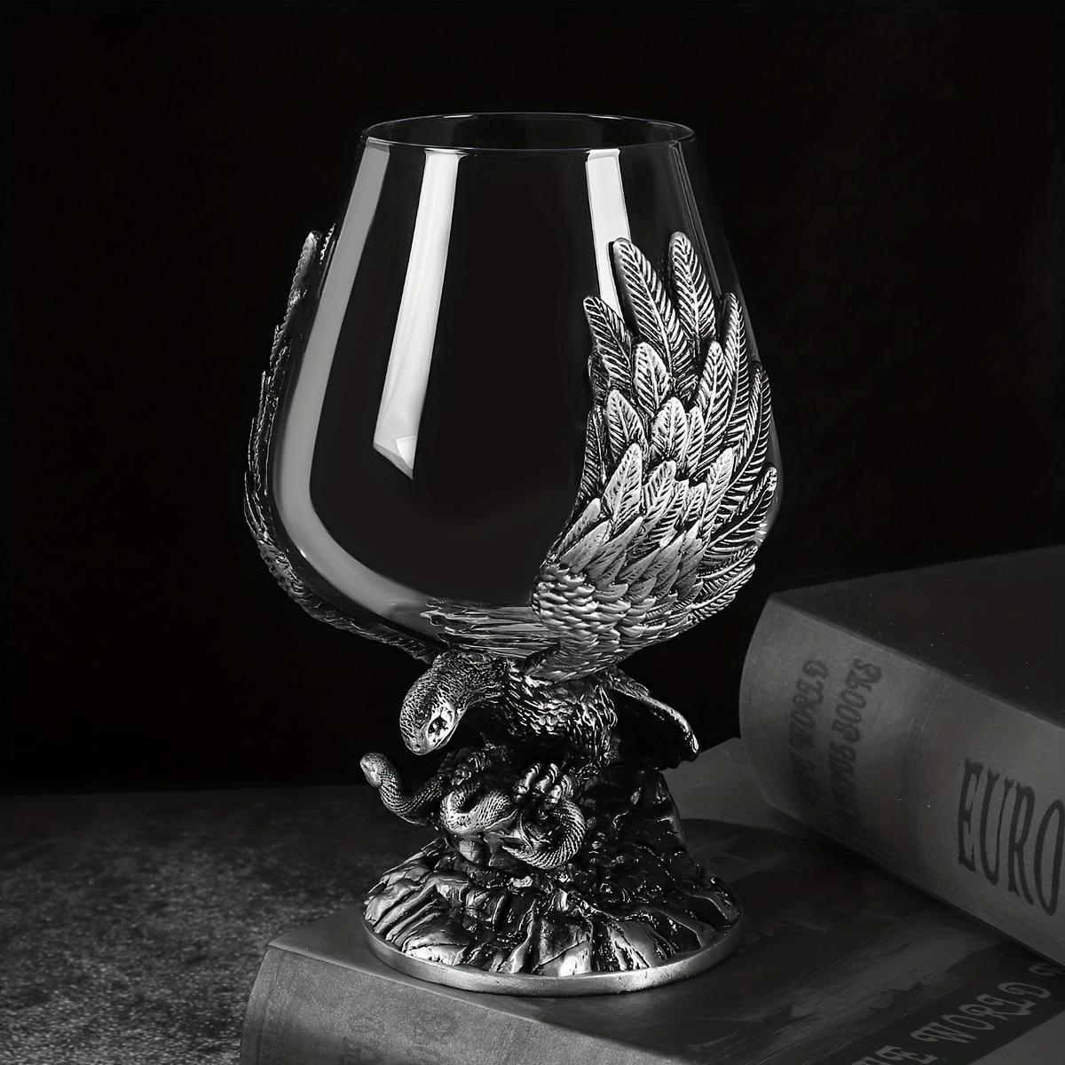 1 stück Geprägte Adler Weinglas Kristall Champagnerglas Große Gothic Kelch Für Scotch Bourbon Whisky Cocktail Cognac Wodka Gin Tequila Schnaps Für Bar P