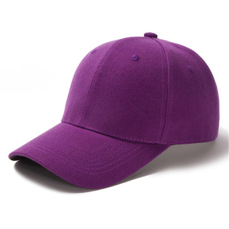 Unisex-Kappe, lässig, einfarbig, Acryl, Baseballkappe, verstellbare Hüte für Damen und Herren, Straßen-Hip-Hop-Hut, Kappe 54cm-60cm dunkelviolette